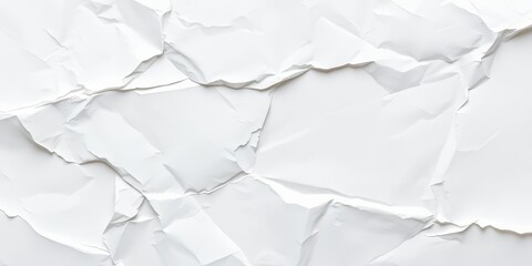 Obraz premium Abstract white crumpled paper texture with deep creases and folds, vignette, crumpled texture