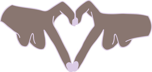 vector illustration of heart hands