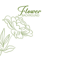 Elegant Green Line Art Flower Background for Design Projects