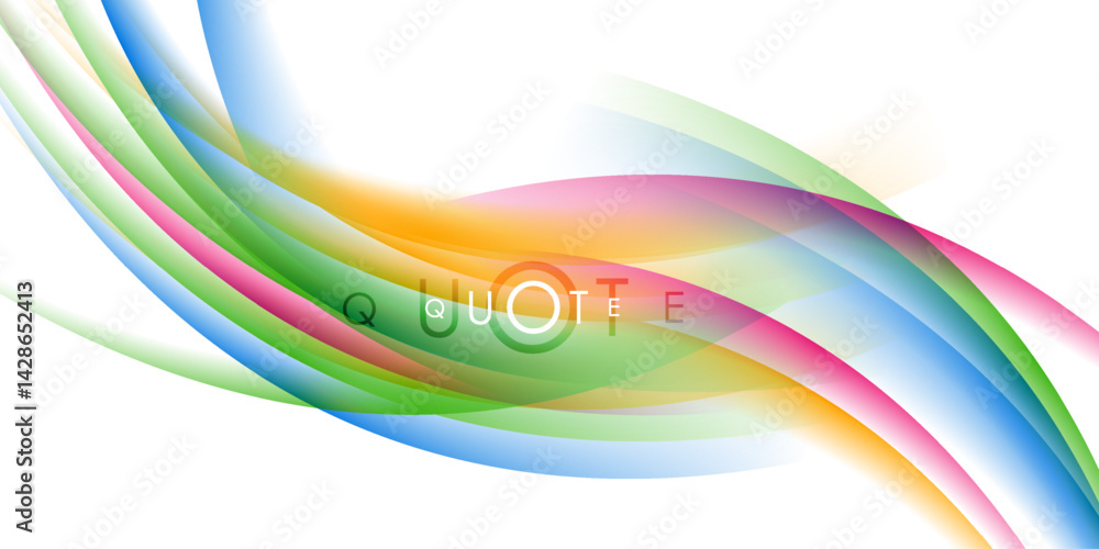 Poster colorful flowing glossy waves abstract elegant background. vector design