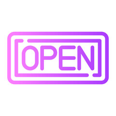 open sign gradient icon