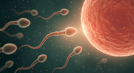 Sperm Cell Fertilizing an Egg