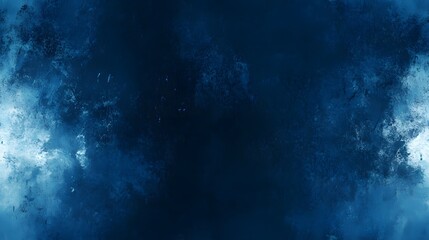 Fototapeta premium Deep indigo and pale cerulean abstract watercolor design.