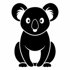 Clean Koala Silhouette Vector Graphic