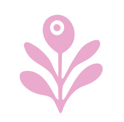 vector illustration of a pink flower plant