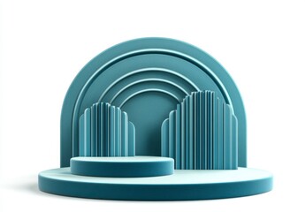 Fototapeta premium Modern Geometric Display with Soft Curves and Bold Shapes