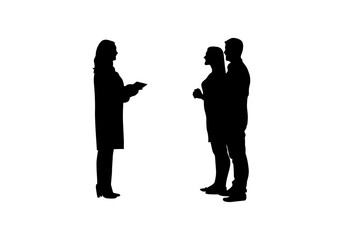 A doctor standing and giving advice to a patient, vector