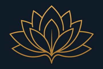 Black and white vector illustration: a floral lotus blossom silhouette design.