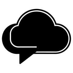 Cloud computing concept icon illustrates network technology with a 3D cloud symbol for internet data communication