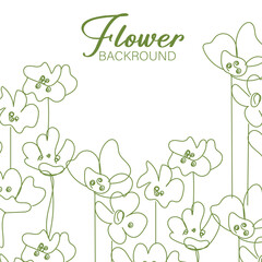 Elegant Green Line Art Flower Background for Design Projects