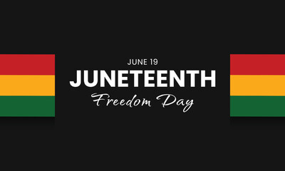 Juneteenth independence day banner. Celebration of African-American history, June 19th. American annual holiday. Vector illustration