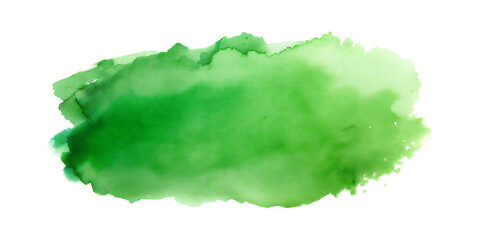 Obraz premium Green watercolor isolated on transparent background. Png
