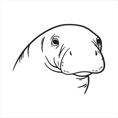 Graceful Dugong Swimming in Shallow Sea Waters