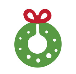 Vector illustration of a wreath with ribbon