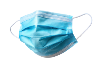 Medical mask isolated on transparent background. Png