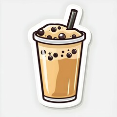 vector illustration of a cup of bubble tea