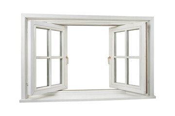 White window isolated on transparent background. Png