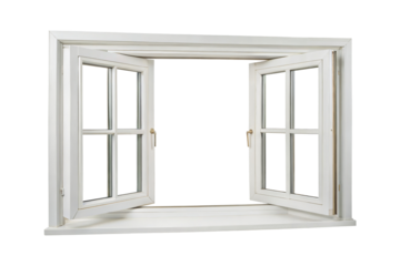 White window isolated on transparent background. Png