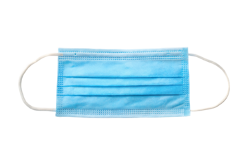 Medical mask isolated on transparent background. Png