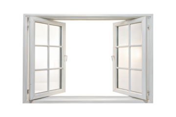 White window isolated on transparent background. Png