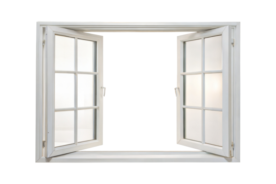 White window isolated on transparent background. Png