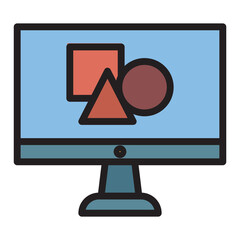 graphic design line flat_Monitor