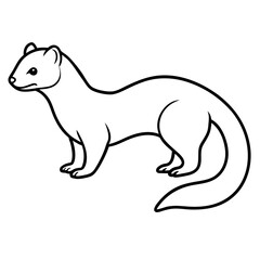 Elegant Ferret Line Drawing Vector