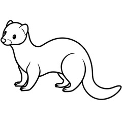 Elegant Ferret Line Drawing Vector