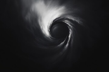 Dark Abstract Spiral Design with Swirling Clouds and Shadows