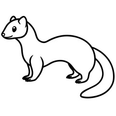 Elegant Ferret Line Drawing Vector
