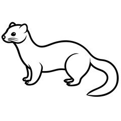 Elegant Ferret Line Drawing Vector