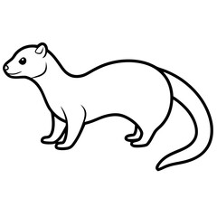 Elegant Ferret Line Drawing Vector
