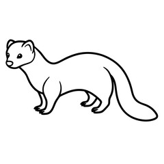 Elegant Ferret Line Drawing Vector