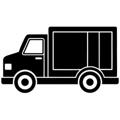 This vector illustration depicts a truck icon, symbolizing delivery transport and freight vehicle for business logistic