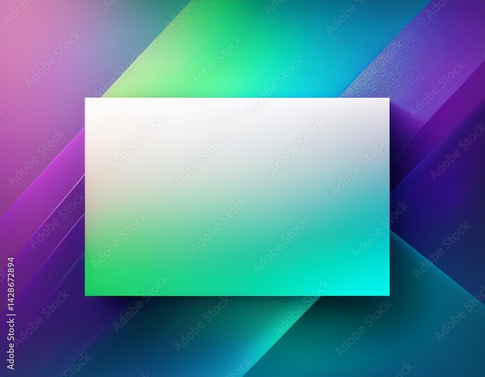 Poster a colorful gradient of green blue and purple creates a captivating backdrop featuring a central whit