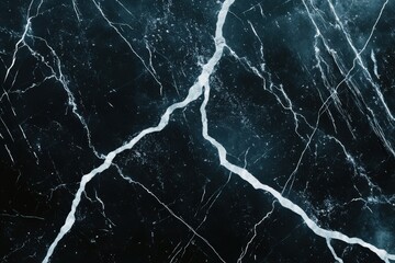 Dark Marble Surface with Striking White Veins and Patterns