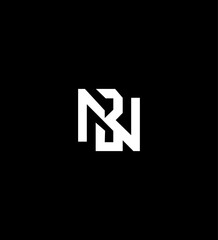 Obraz premium Modern Interlocked NB Monogram Logo Design, Minimalist, White, Black