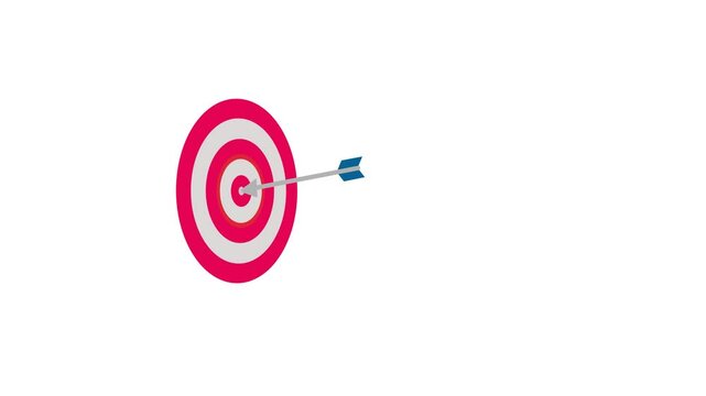 Marketing targeting strategy icon animated. business goals achievement, target icon