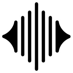 A black and white vector illustration shows an isolated metal microphone, a useful audio equipment object