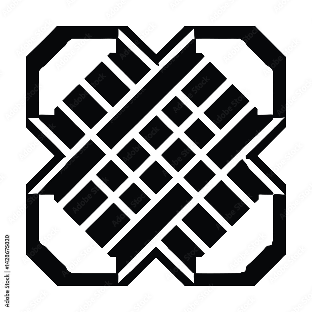 Poster abstract vector layout with diagonal grids and intersections