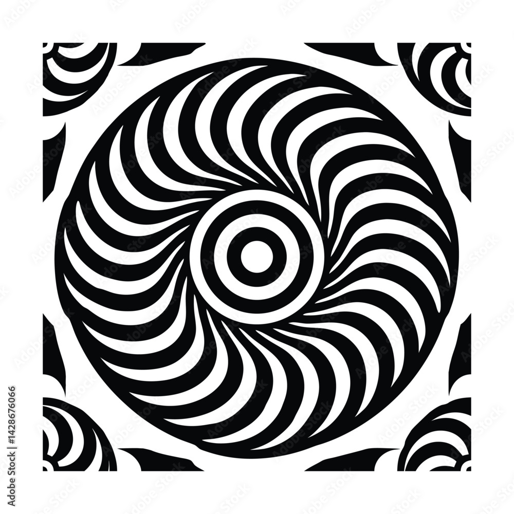 Poster clean circular wave pattern with evenly spaced lines