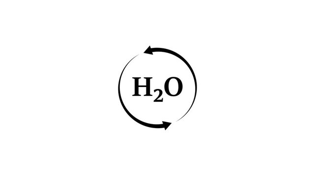 H2O Icon Isolated on white Background.