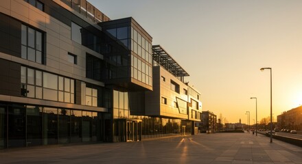 Modern Office Building in Sunset - Photo