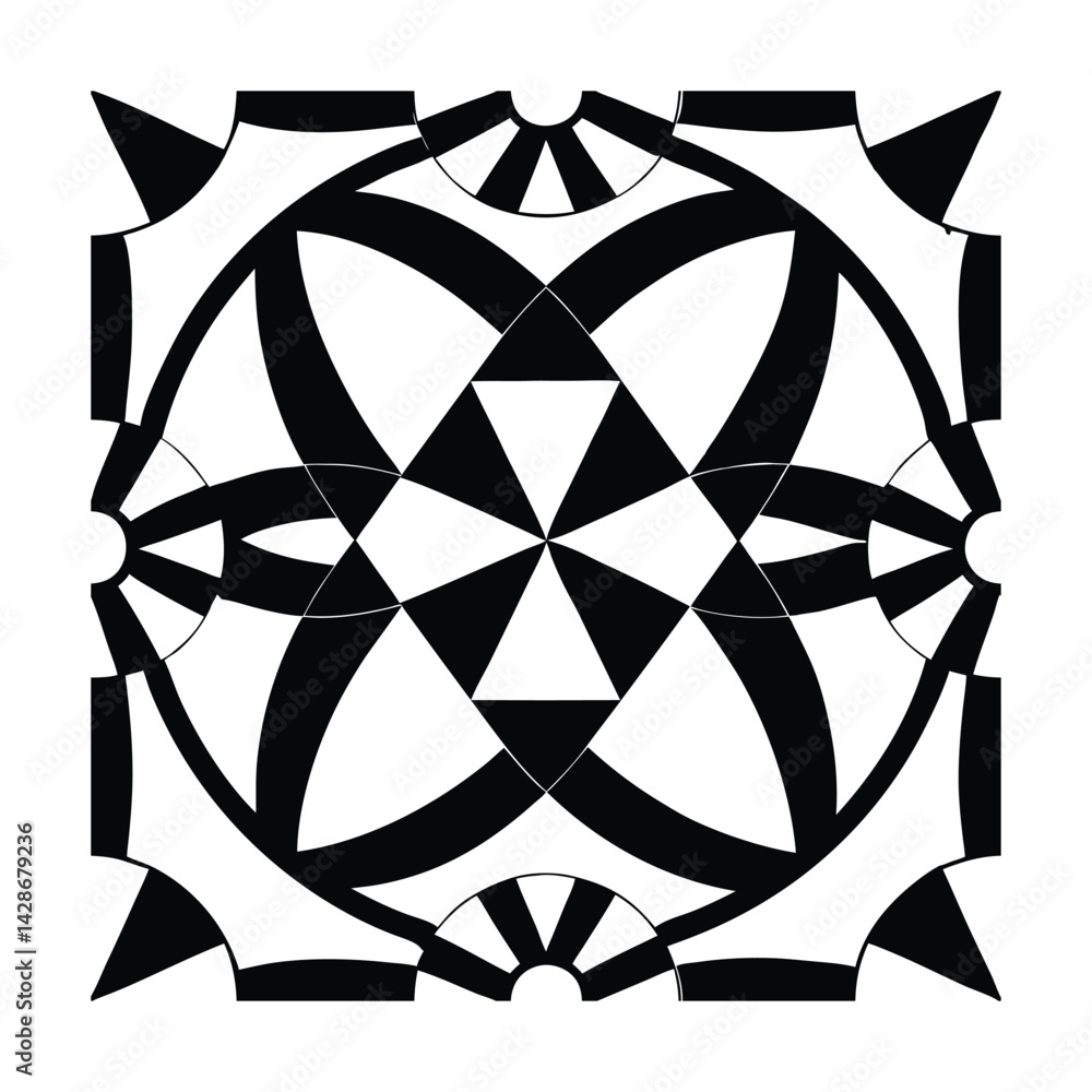 Poster elegant vector pattern with interlocking triangles