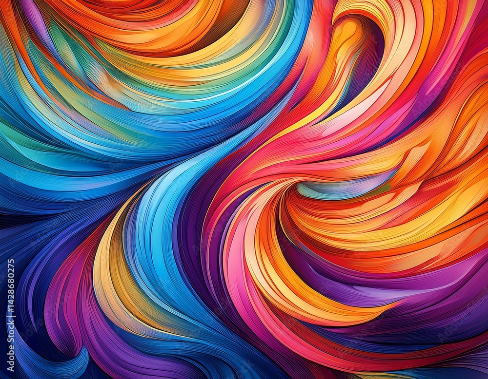 Poster a vibrant colorful swirl pattern perfect for creative projects art applications and textile designs 