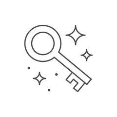 Vintage key line outline icon
