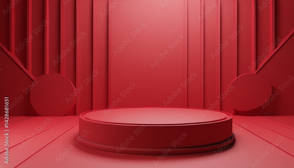 Aufkleber abstract 3d shape podium on studio background display pedestal mockup minimal scene empty stage for 