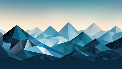 abstract polygonal mountain range landscape art