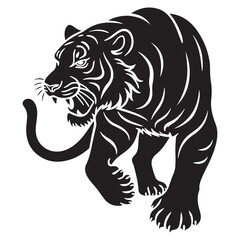Obraz premium Tiger silhouette vector on a white background. illustration eps 10