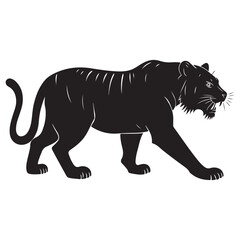 Tiger silhouette vector on a white background. illustration eps 10